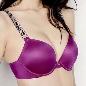 Victoria’s Secret T-shirt Push up full coverage with silver rhinestone straps